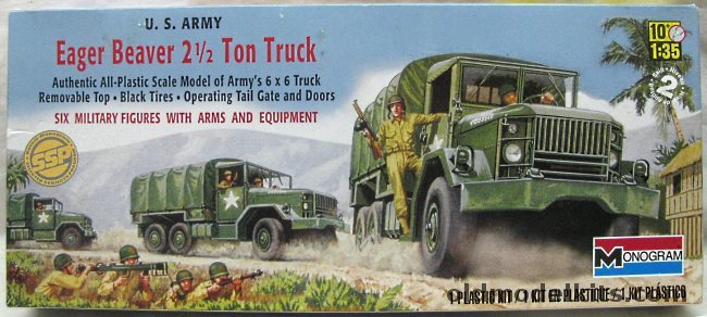 Monogram 1/35 M-34 Eager Beaver 2 1/2 Ton Truck, 85-6457 plastic model kit